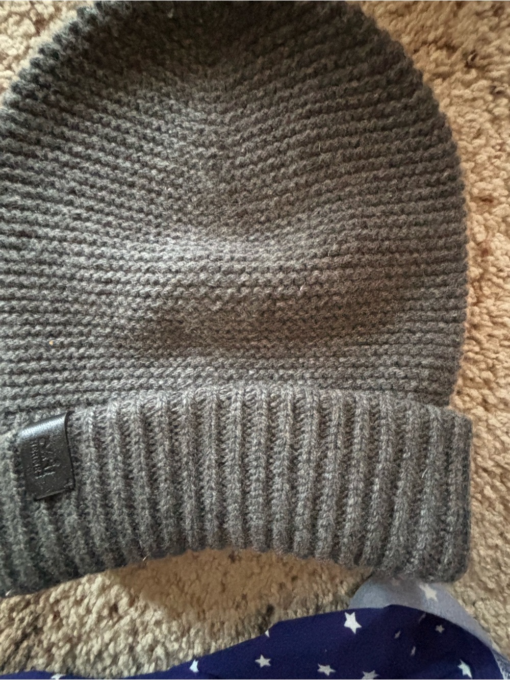 Hermes Gray Cashmere Beanie Hat with Leather Accents Men's Small - Picture 4 of 8